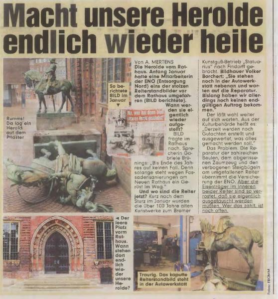Bronzeskulptur Herolde Rathaus Bremen