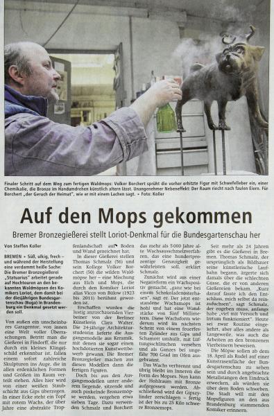 Pressebericht Auf den Mops gekommen, Weser-Kurier, Kreissblatt
